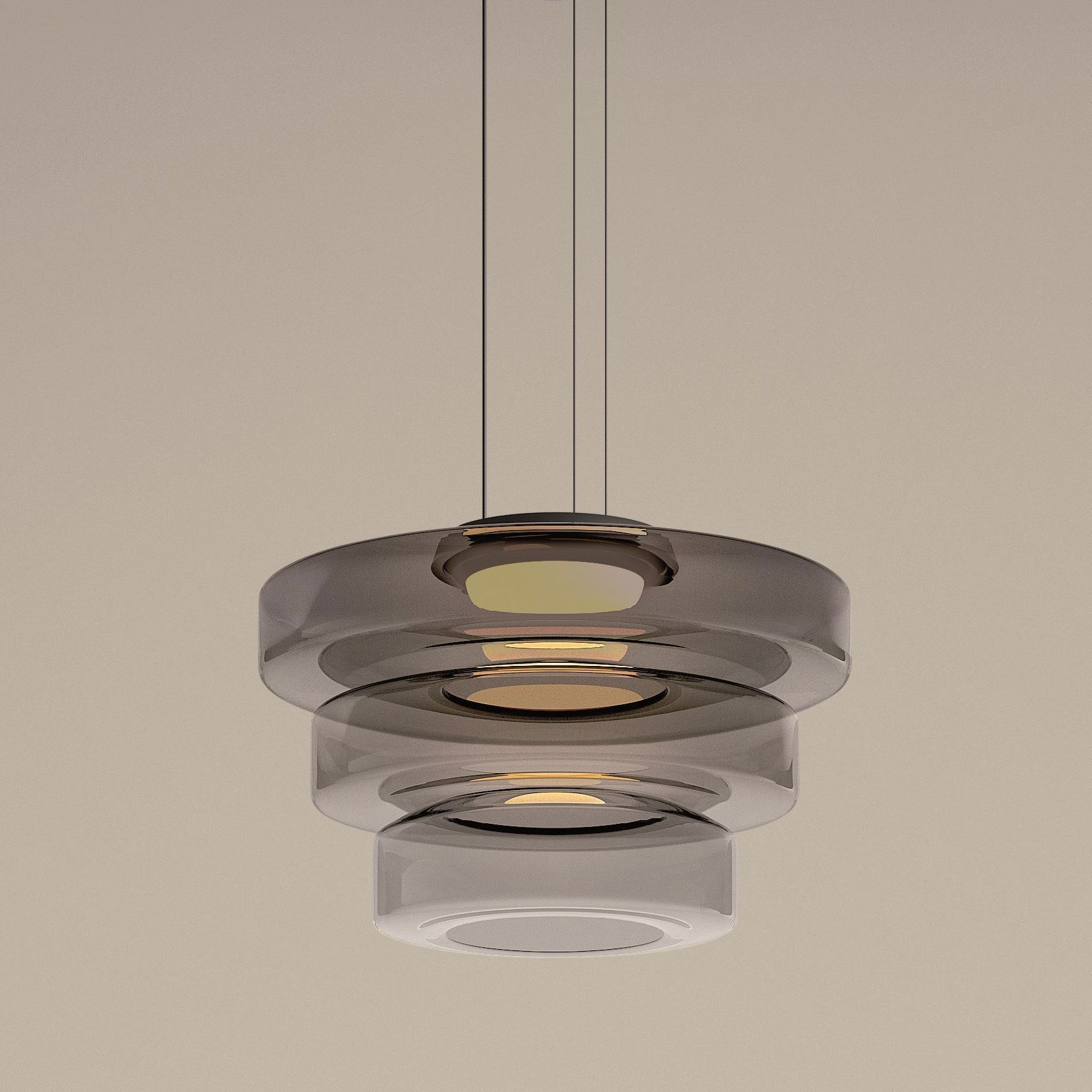 Glass Bauhaus Pendant | Modern Tiered LED