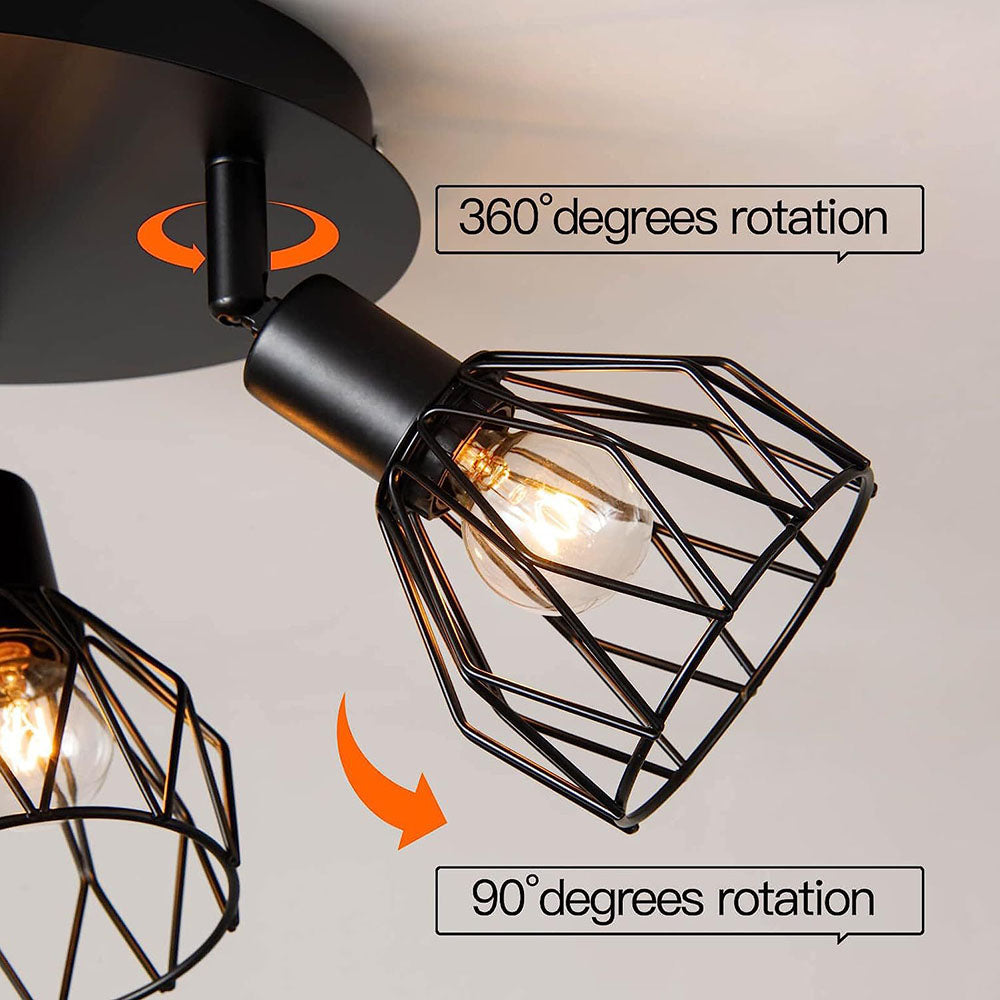 Adjustable Black Industrial Ceiling Spot | Vintage Style