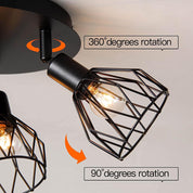 Adjustable Black Industrial Ceiling Spot | Vintage Style