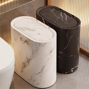 Marble Pattern Bin | Modern Bucket with Lid for Bathroom and Kitchen