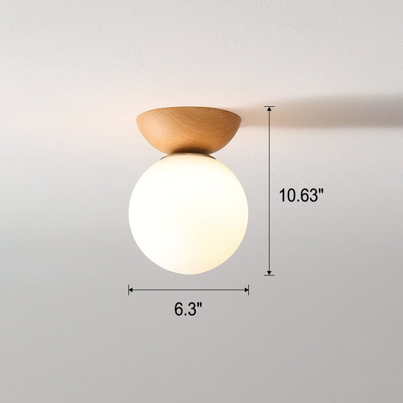 Japanese Style Ceiling Light | Minimalist Wood and Crystal Design