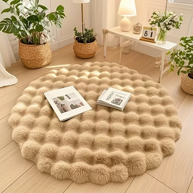 Cloud Comfort Round Rug | Soft Bubble Texture