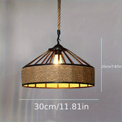 Rustic Hemp Rope Pendant | Vintage Farmhouse Style