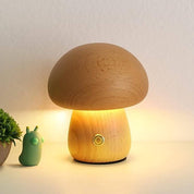 Portobello | Natural Wood Mushroom Lamp | Rechargeable Night Light