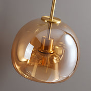 Vintage Bubble Glass Ceiling Light | Amber Retro Pendant