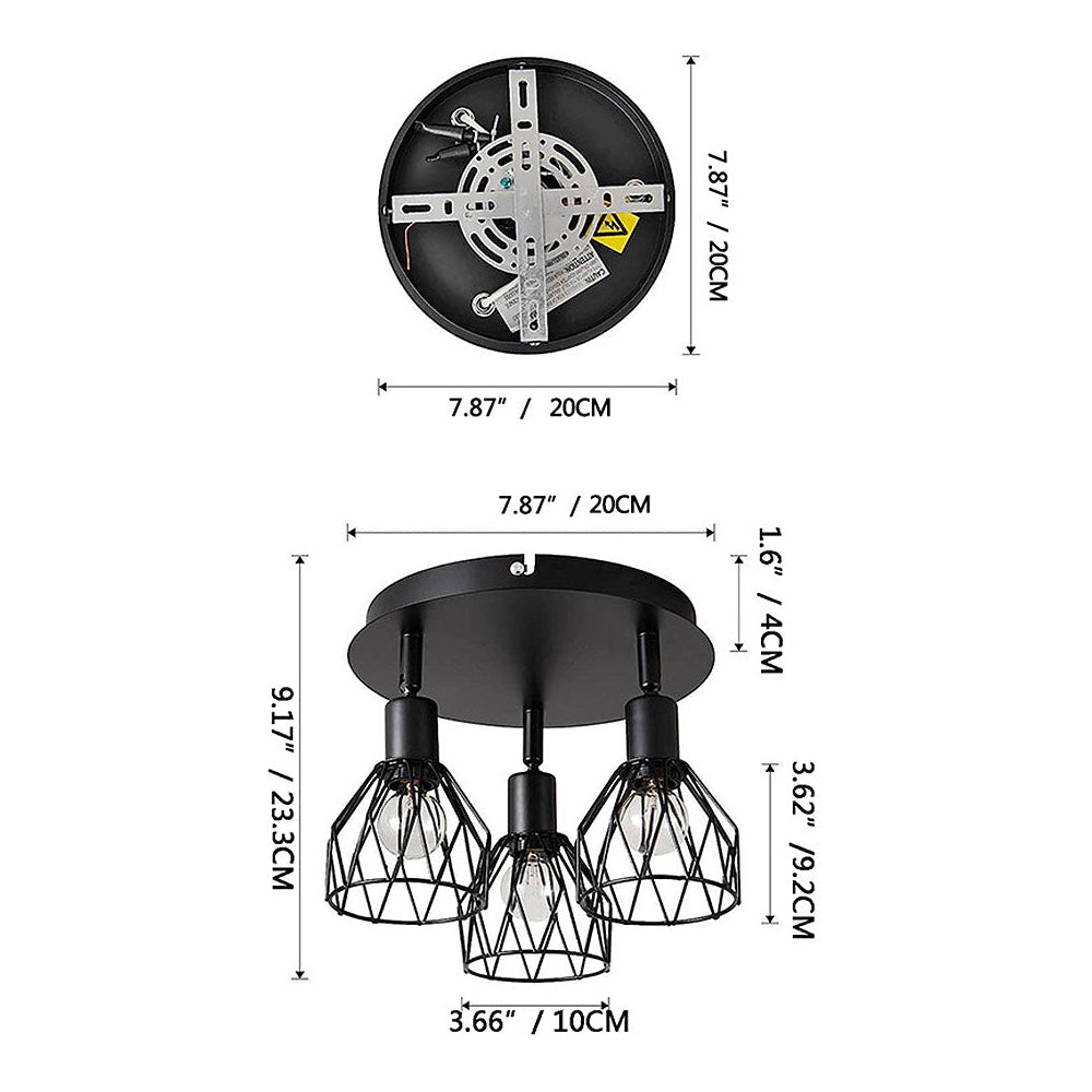 Adjustable Black Industrial Ceiling Spot | Vintage Style