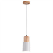 Nordic Macaron Cylinder Pendant | Modern Wood and Metal Design