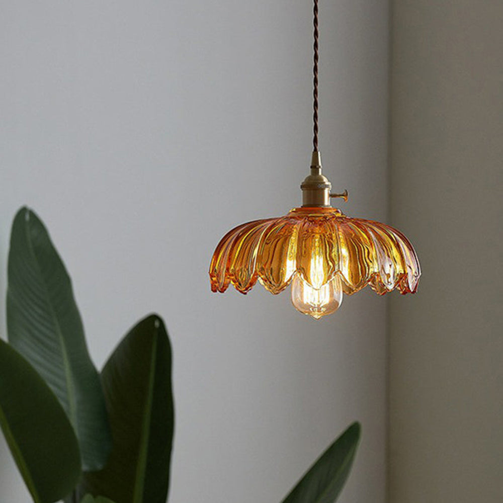 Vintage Flower Pendant | Coloured Crystal Light