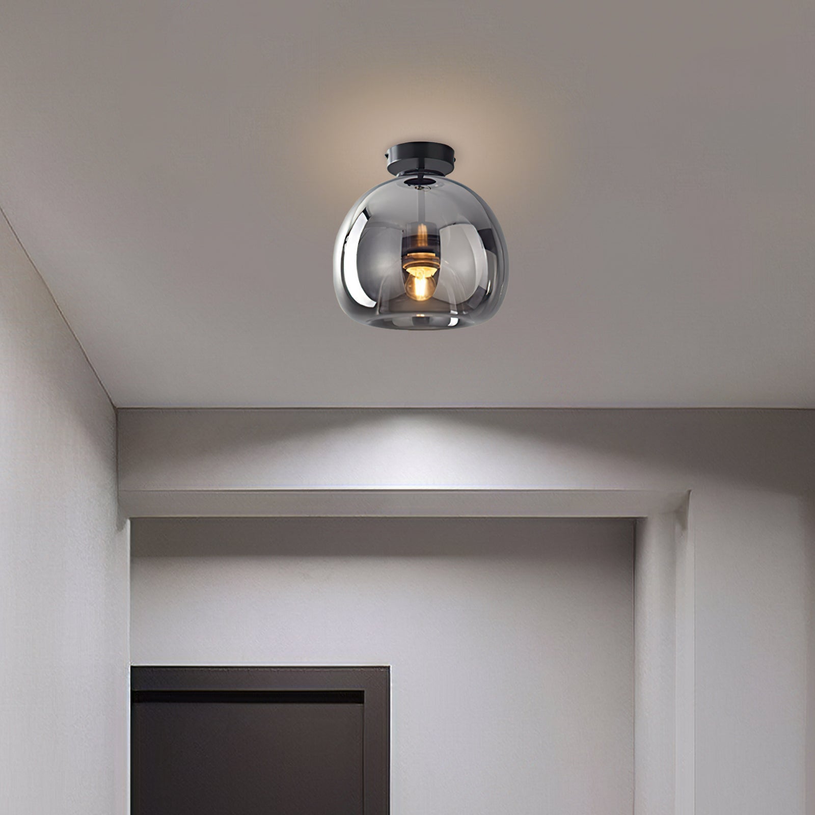 Vintage Bubble Glass Ceiling Light | Amber Retro Pendant
