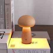 Portobello | Natural Wood Mushroom Lamp | Rechargeable Night Light