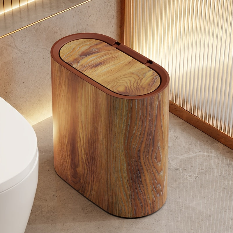 Marble Pattern Bin | Modern Bucket with Lid for Bathroom and Kitchen