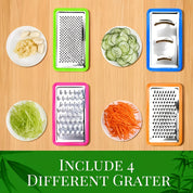 Bamboo Cutting Board with Containers and Graters | Multi-Function Kitchen