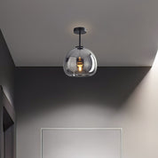 Vintage Bubble Glass Ceiling Light | Amber Retro Pendant