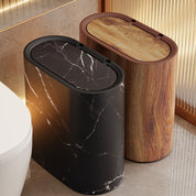 Marble Pattern Bin | Modern Bucket with Lid for Bathroom and Kitchen