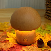Portobello | Natural Wood Mushroom Lamp | Rechargeable Night Light