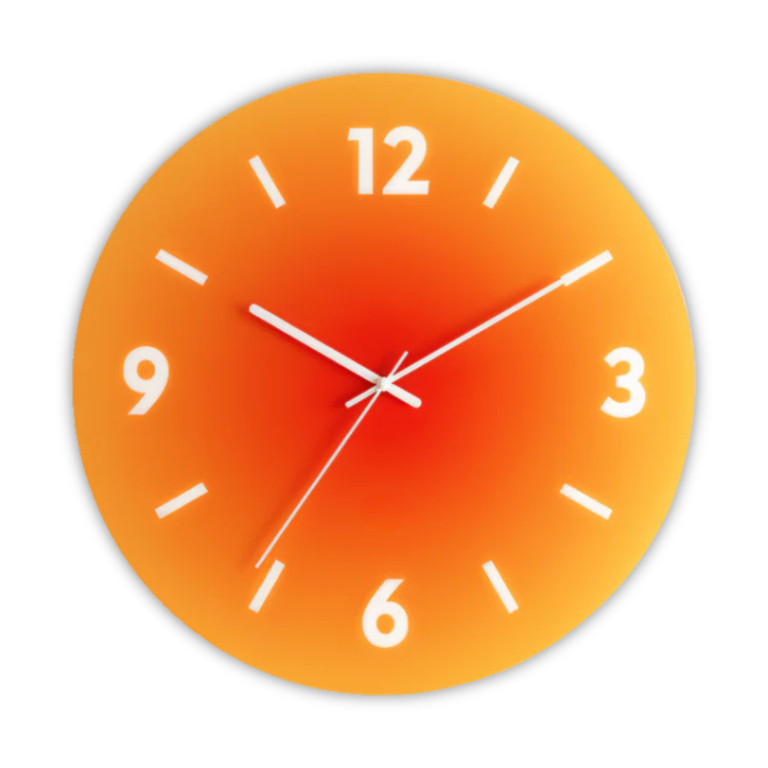 Sunset Gradient Glass Wall Clock | Modern Design