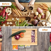 Bamboo Cutting Board with Containers and Graters | Multi-Function Kitchen
