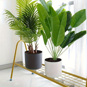 Modern Round Plant Pot with Wooden Feet | Indoor and Outdoor Decor