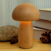Portobello | Natural Wood Mushroom Lamp | Rechargeable Night Light