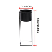 Metal Indoor Plant Stand | Modern Black Rectangular Planter