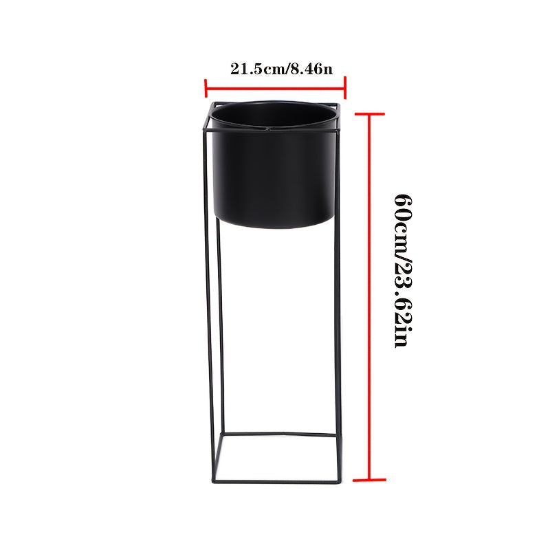 Metal Indoor Plant Stand | Modern Black Rectangular Planter