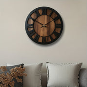 Vintage Wooden Wall Clock | Roman Numeral Design