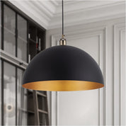 Vintage Dome Pendant | Black and Gold Iron Shade