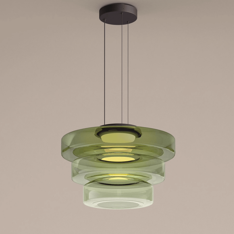 Glass Bauhaus Pendant | Modern Tiered LED