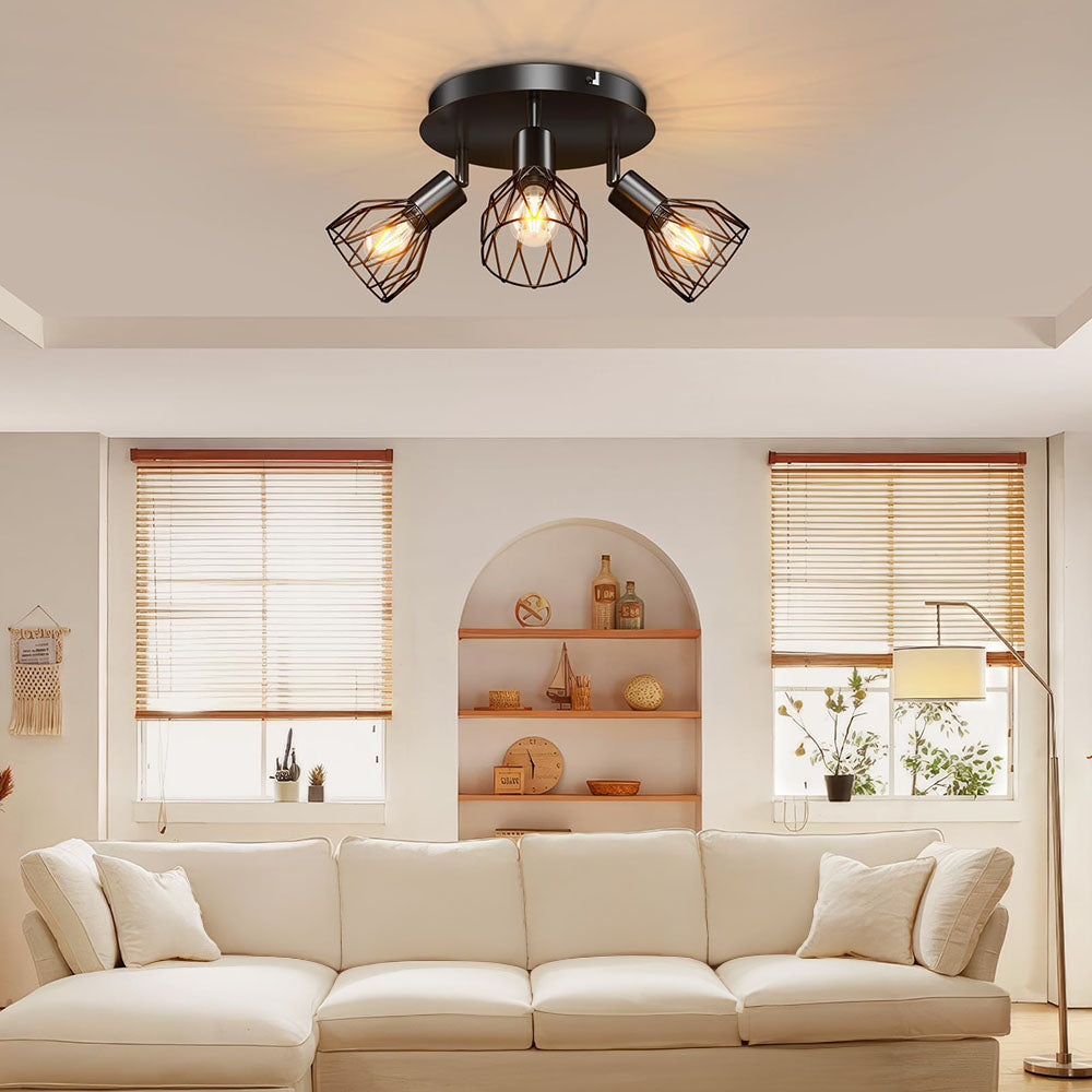 Adjustable Black Industrial Ceiling Spot | Vintage Style