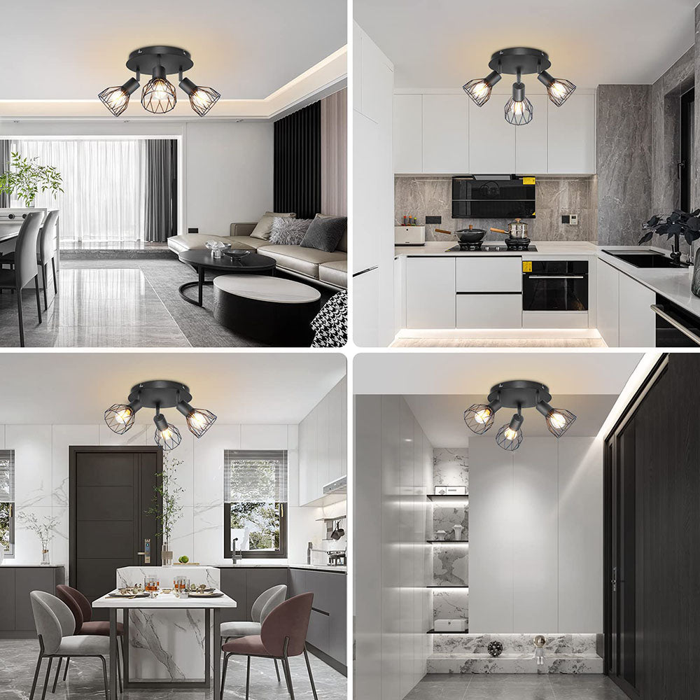 Adjustable Black Industrial Ceiling Spot | Vintage Style