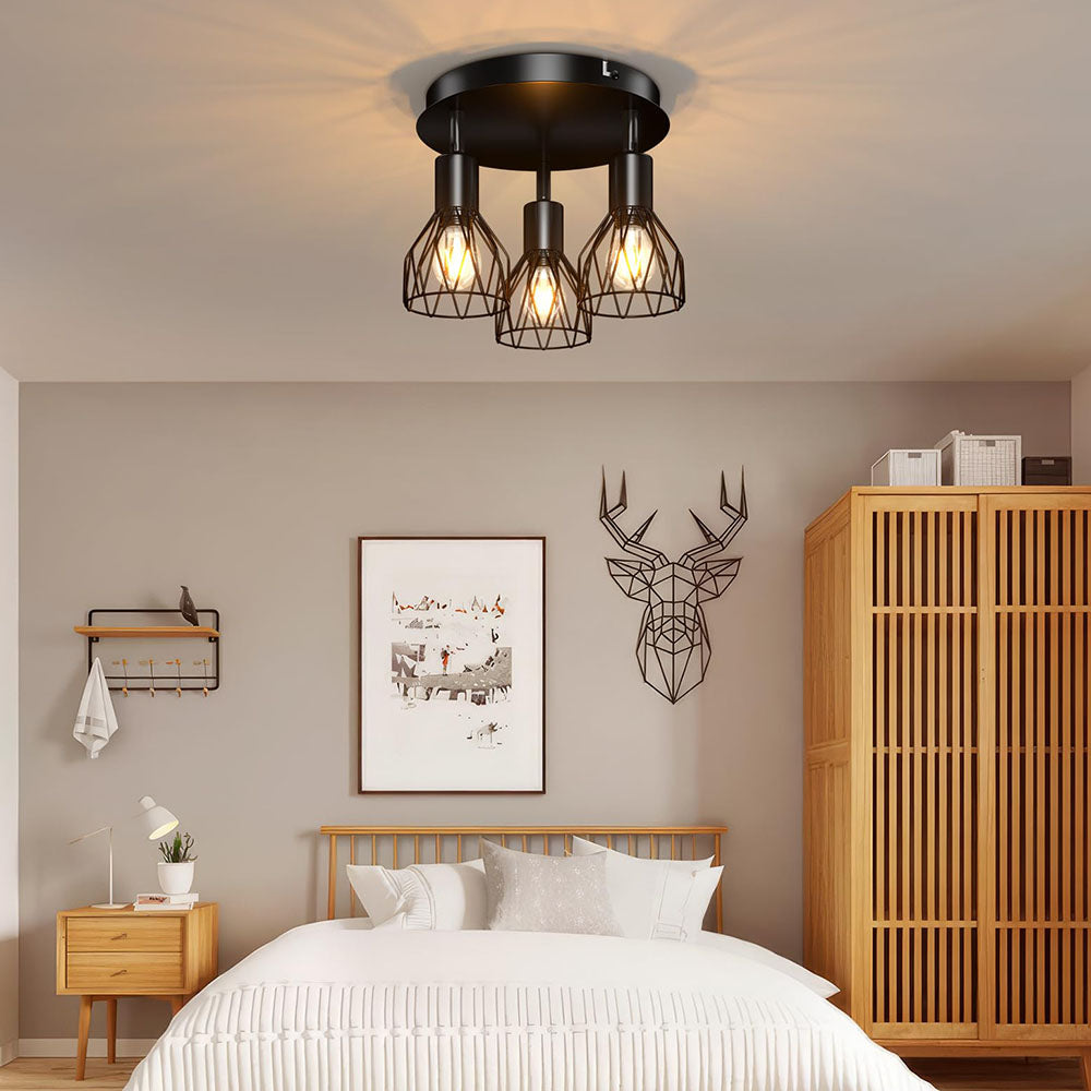 Adjustable Black Industrial Ceiling Spot | Vintage Style