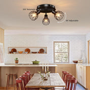 Adjustable Black Industrial Ceiling Spot | Vintage Style
