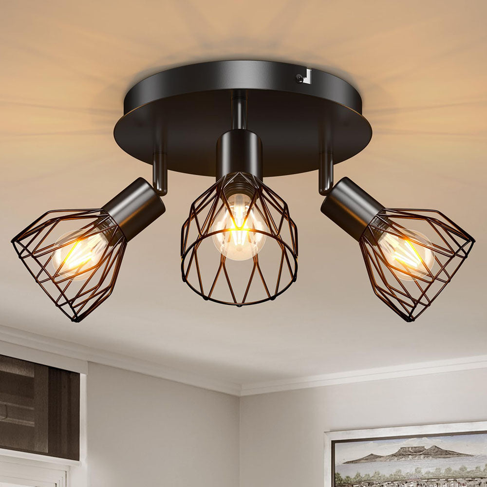 Adjustable Black Industrial Ceiling Spot | Vintage Style