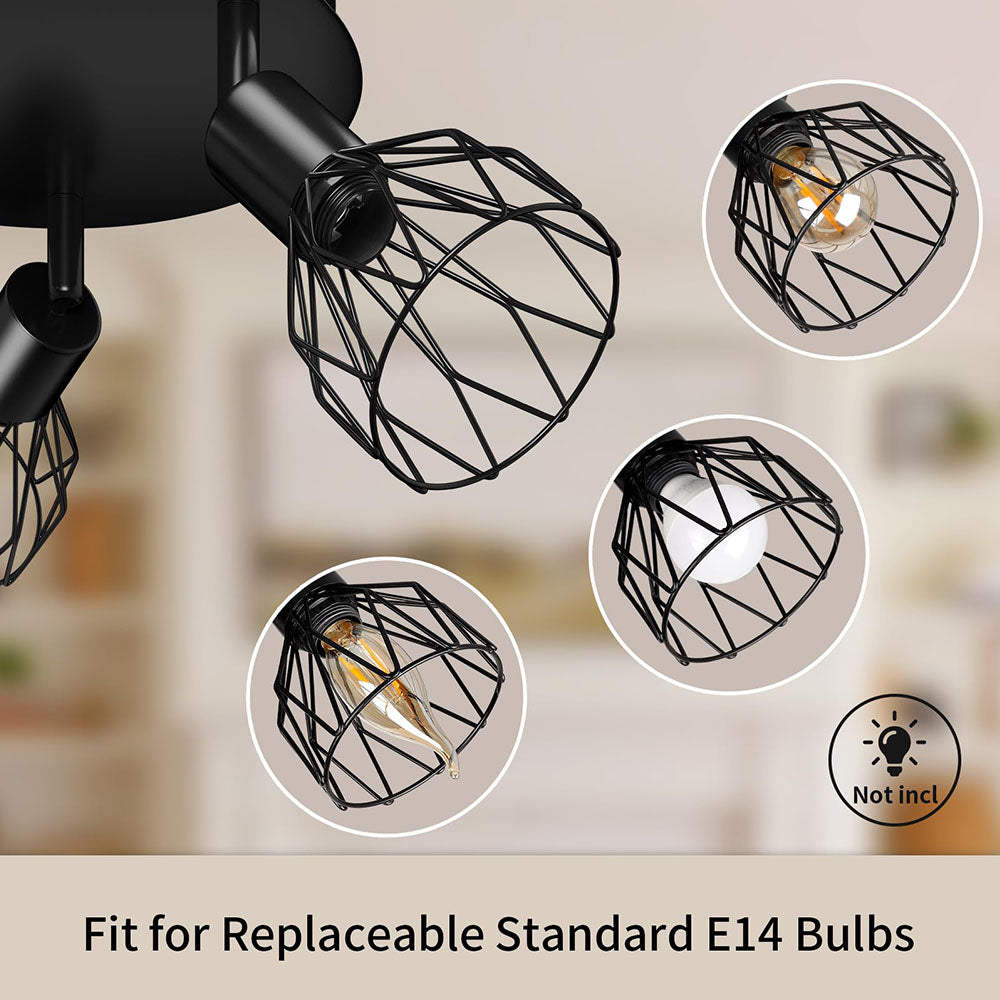 Adjustable Black Industrial Ceiling Spot | Vintage Style