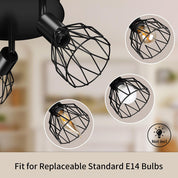 Adjustable Black Industrial Ceiling Spot | Vintage Style
