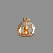 Vintage Bubble Glass Ceiling Light | Amber Retro Pendant