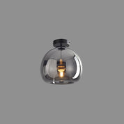Vintage Bubble Glass Ceiling Light | Amber Retro Pendant
