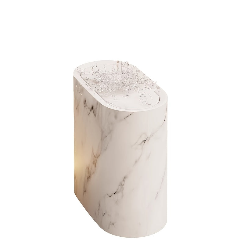 Marble Pattern Bin | Modern Bucket with Lid for Bathroom and Kitchen