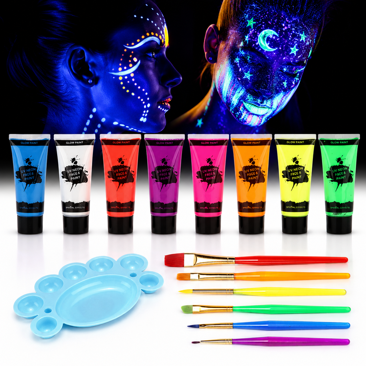 UV Fluorescent Body Paint Set | Parties and Festivals