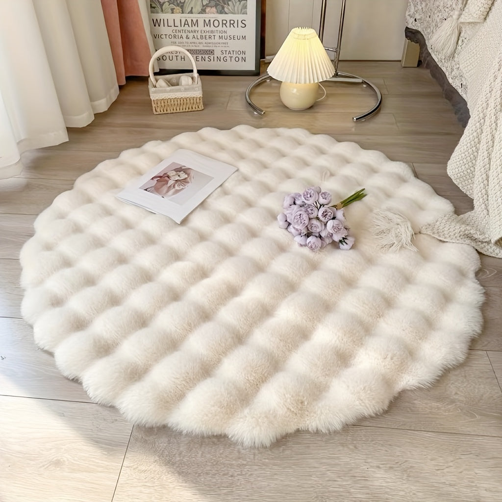 Cloud Comfort Round Rug | Soft Bubble Texture
