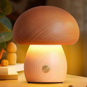 Portobello | Natural Wood Mushroom Lamp | Rechargeable Night Light