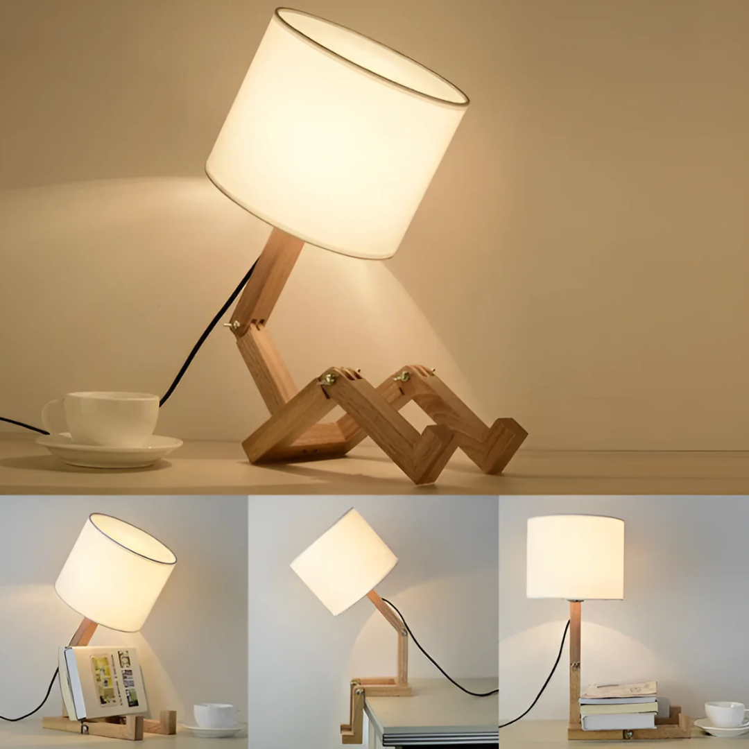 Rilna | Flexible Wooden Table Lamp | Fun Design Light