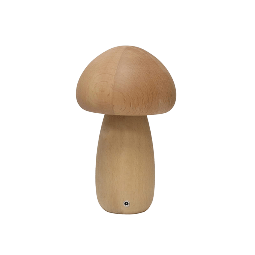 Portobello | Natural Wood Mushroom Lamp | Rechargeable Night Light