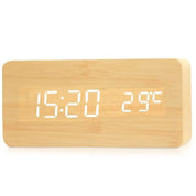 LED Wooden Digital Desk Alarm Clock