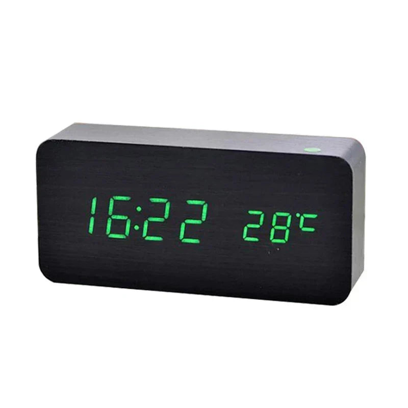 LED Wooden Digital Desk Alarm Clock