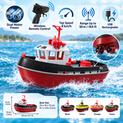 Double-Motor RC Tug Boat | Remote-Controlled Electric Boat