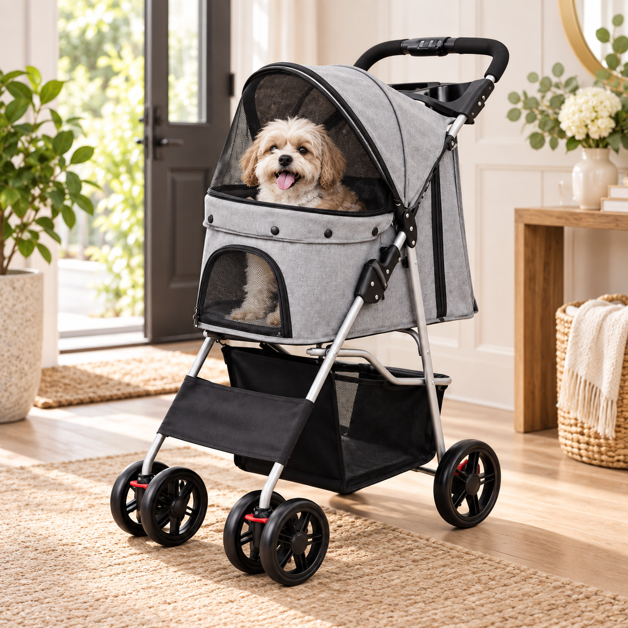 Foldable Pet Stroller | Easy to Store and Take on Trips
