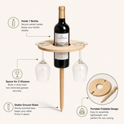 Folding Wine Table | Portable for Picnics and Outdoors