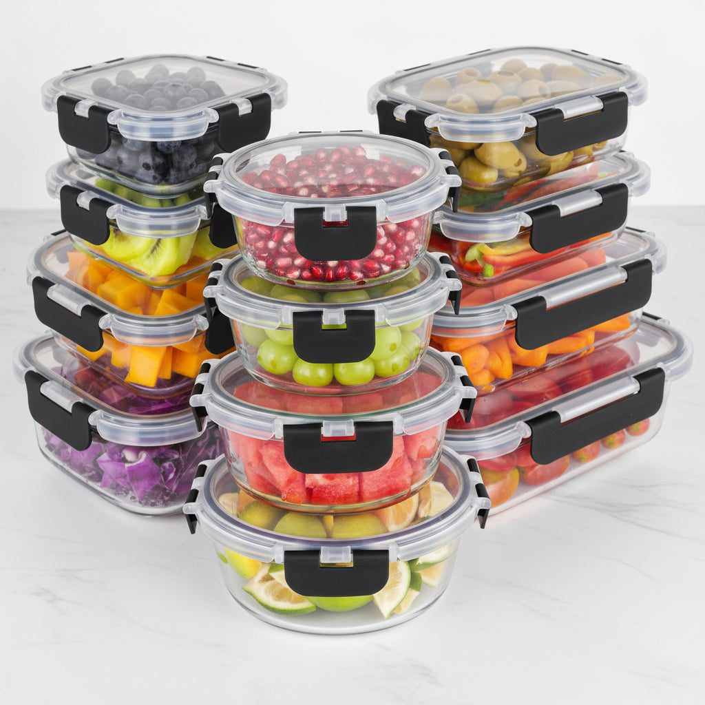 Airtight Borosilicate Glass Containers | Meal Prep Set