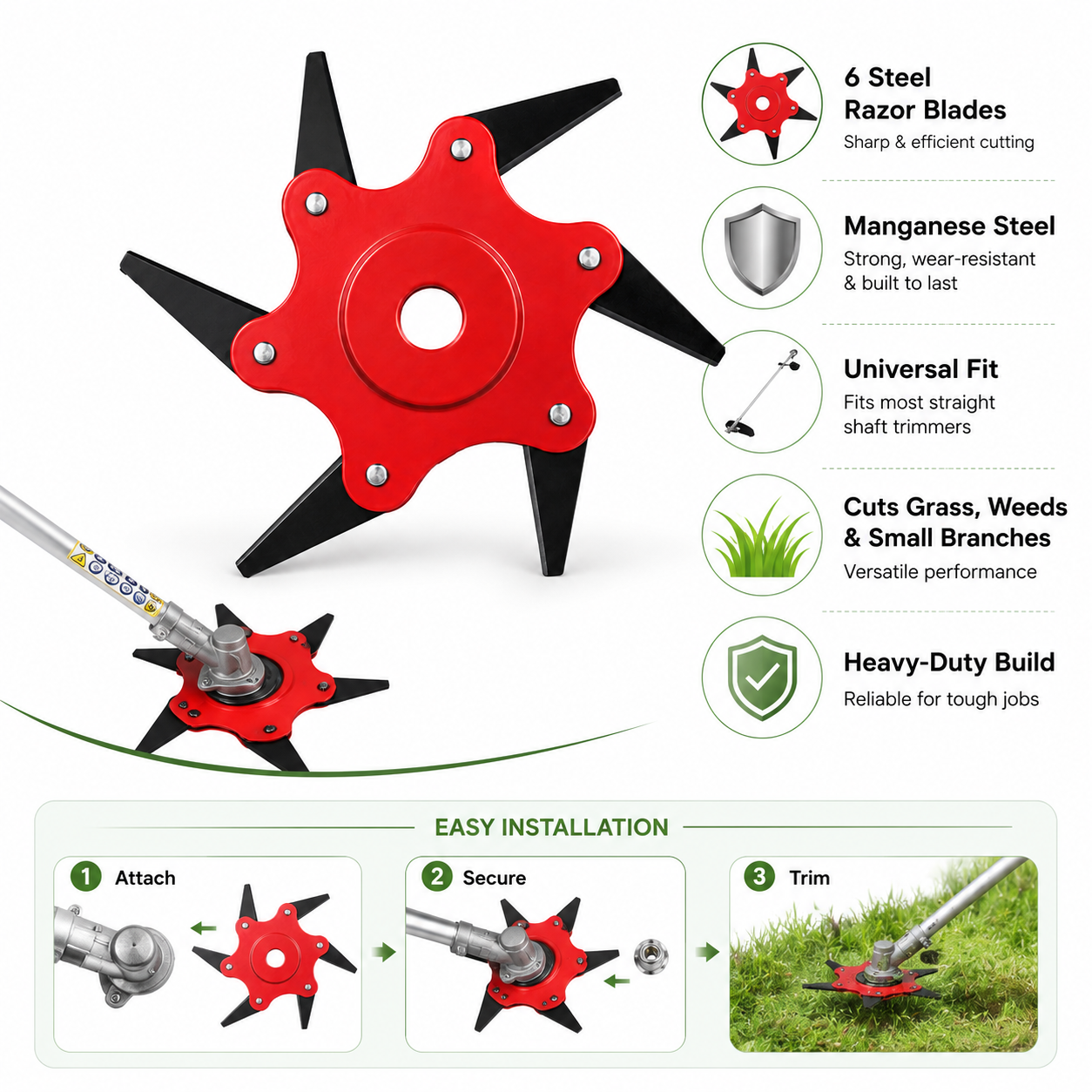 Universal Brushcutter Head | Steel Blade